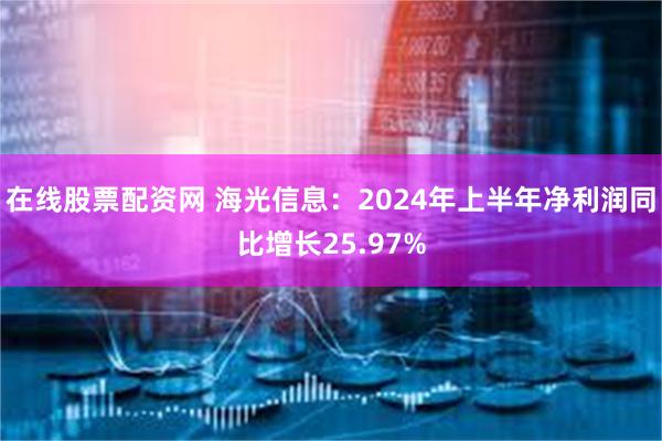 在线股票配资网 海光信息：2024年上半年净利润同比增长25.97%