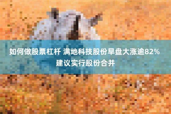 如何做股票杠杆 满地科技股份早盘大涨逾82% 建议实行股份合并