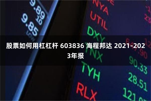 股票如何用杠杠杆 603836 海程邦达 2021-2023年报