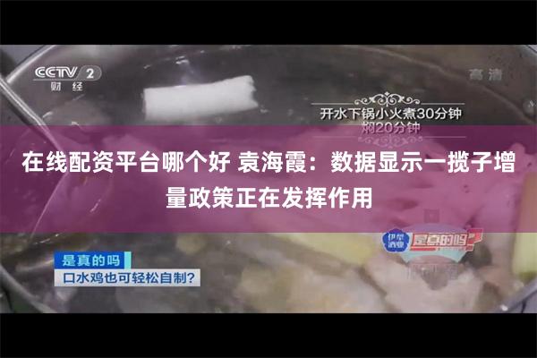 在线配资平台哪个好 袁海霞：数据显示一揽子增量政策正在发挥作用